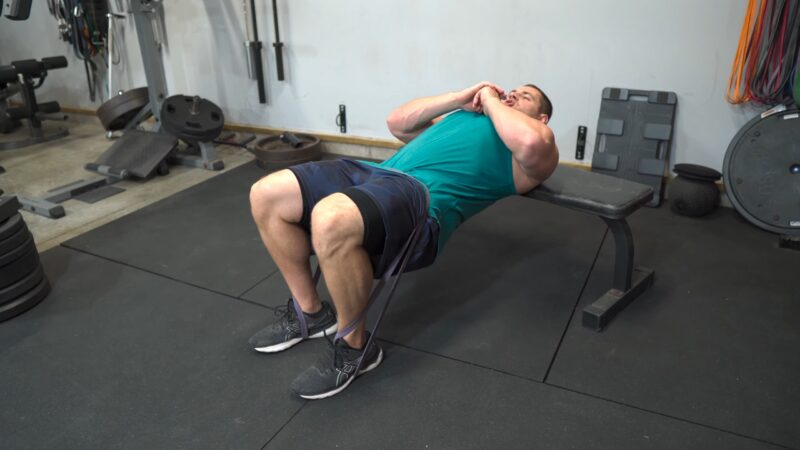 Hip Thrust Bench with Resistance Band Attachment