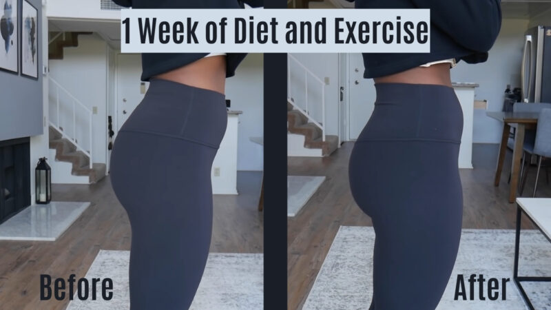 Does Diet Play A Role In Your Butt Size - Before and After picture - 1 week of diet and exercise