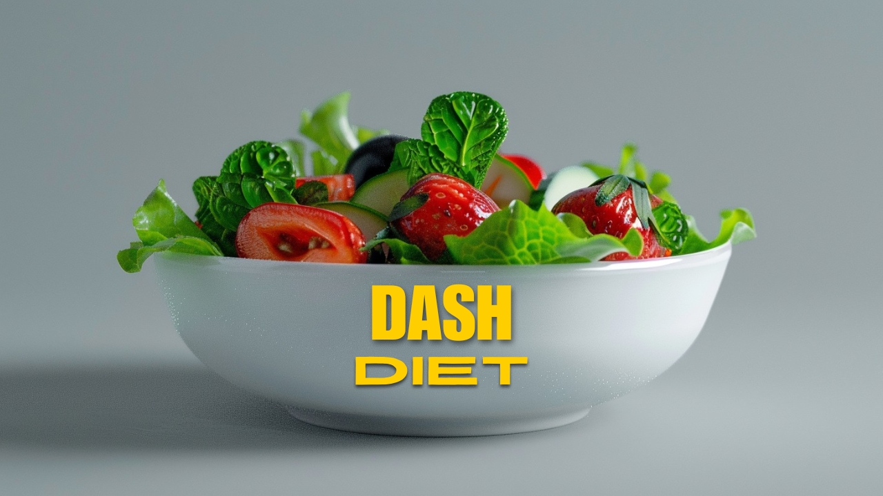 Bowl of fruit with white background and dash diet eating plan