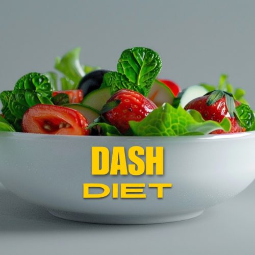 Bowl of fruit with white background and dash diet eating plan